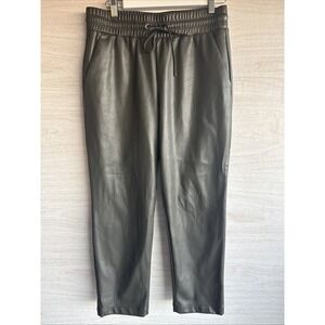 Women's Loft faux leather pants in a green/olive color. Sz Med Petite